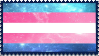 a galaxy textured trans flag